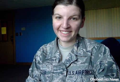 Airman 1st Class Mariel Meltzer, 23, a knowledge-management technician in the U.S. Air Force, also volunteers as a Jewish lay leader.