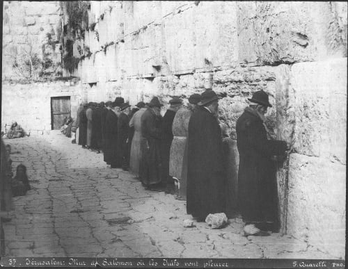 Jews pray at the Kotel in 1870.