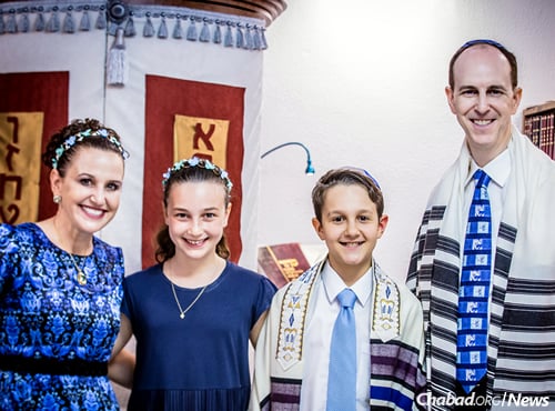 The family has been living abroad for five years, the past two in South Korea. From left: Victoria Botvin, Natasha Dorkin, Logan and Darren Dorkin. (Maitri Shah Photography)