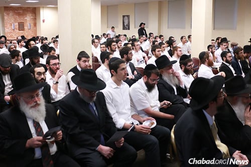 The student body, faculty, members of the board of trustees, community members and Chabad-Lubavitch emissaries from throughout the state gathered to pay tribute to what they called a life of resolve, support and dedication.