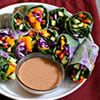 Crunchy & Vibrant Summer Rolls with Almond-Miso Sauce