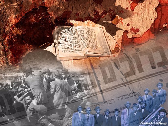 When Arab terrorists killed five students and their teacher in 1956 in the midst of prayer at a vocational school in Kfar Chabad, Israel, some wondered whether it was time to abandon the fledgling village. The Rebbe responded by sending 12 yeshivah students as his personal representatives there, and by encouraging the Chassidic villagers to continue building and growing. (Illustration by Rivka Graphic Design)