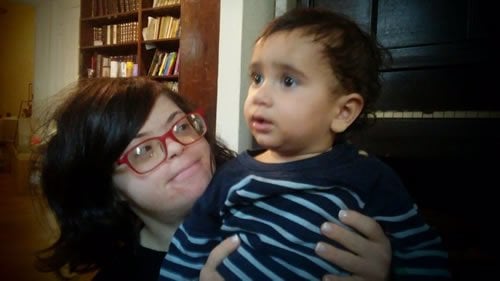 Chana babysitting her nephew.