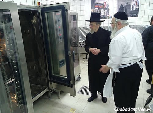 The rabbi oversees a commercial kosher kitchen.