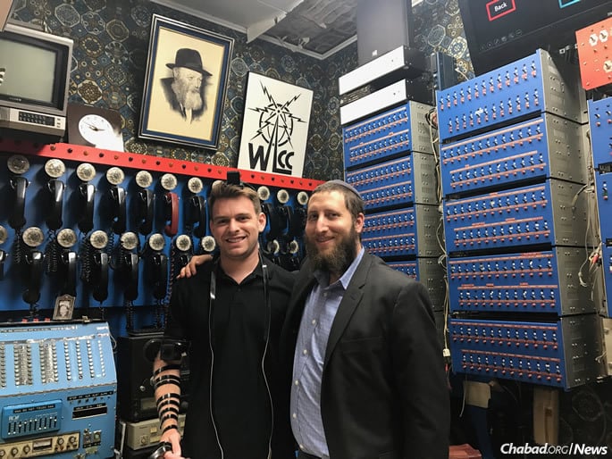 TechCrunch website blogger Fitz Tepper with Lightstone at World Lubavitch Communications Center (WLCC), where Chassidic hackers created a worldwide Judaism broadcast network in the 1970s. Tepper is looking forward to attending the #openShabbat program at SXSW again this year.