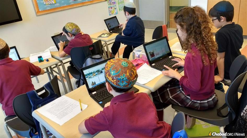 Students at the New Orleans Torah Academy seamlessly interact daily with ancient texts and state-of-the-art media.