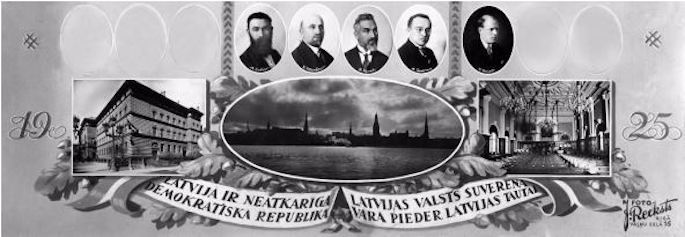 Jewish candidates for the Latvian Saeima from varied parties banded together to run as one bloc in 1925. Dubin can be seen on the far left.