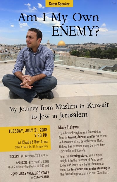 Guest Speaker Mark Halawa - From Kuwait to Jerusalem - Tuesday, July 31 at 7:30 pm