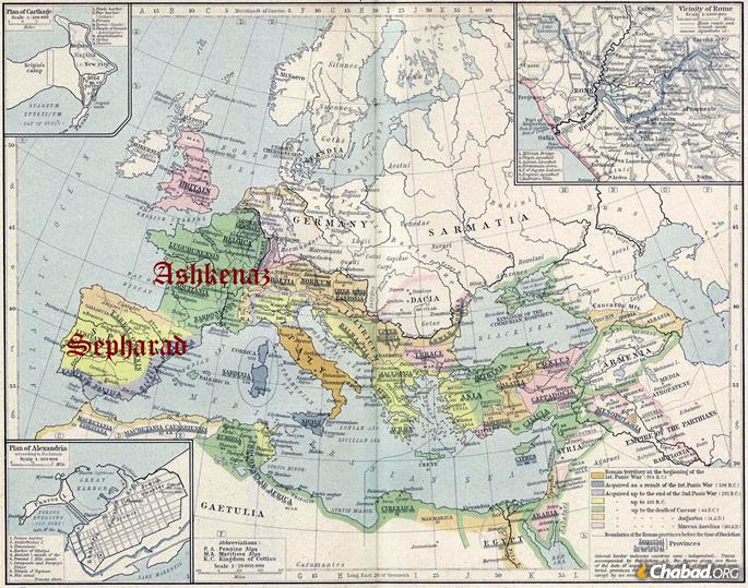 After the decline of the Jewish communities in the Holy Land and Babylon, Jews found new life in Europe, where they blossomed into Ashkenaz and Sepharad.
