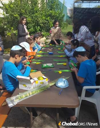 Jewish children in Montenegro celebrate Sukkot.