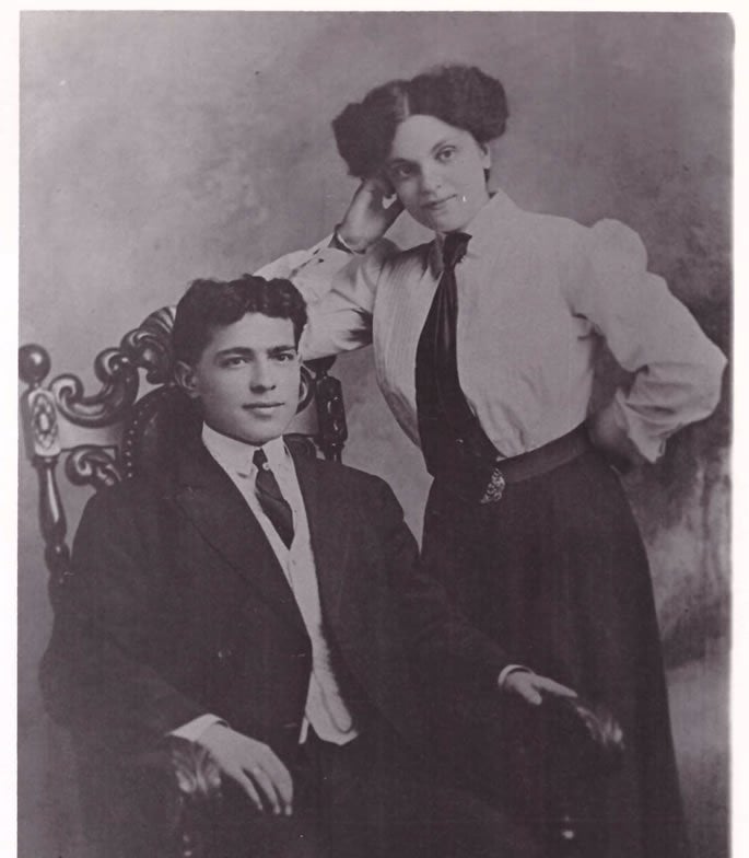The author&#39;s grandparents, Samuel Broida and Ida Leah Devorah Osherwitz, at their engagement (c. 1910).