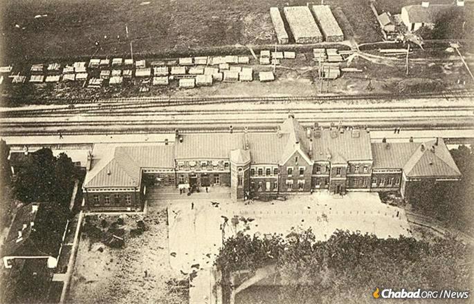Berdichev, to which one wagon of matzah was sent, was long known as the capital of the Jews in Ukraine. Here, its train station, pictured circa 1917. (Photo: Wikimedia Commons)