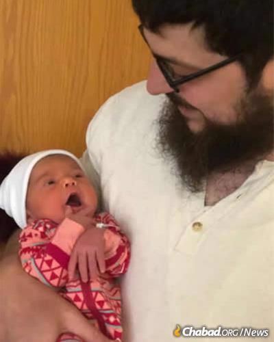 Noa Lea Cowen was named after Lori Gilbert-Kaye, who was killed by a gunman at Chabad of Poway, Calif. She is shown here with her father, Judah Cowen.