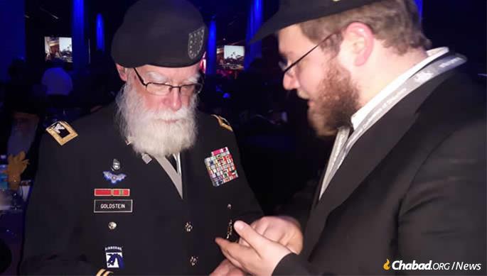 Noted military chaplain Rabbi Jacob Goldstein with Lewin