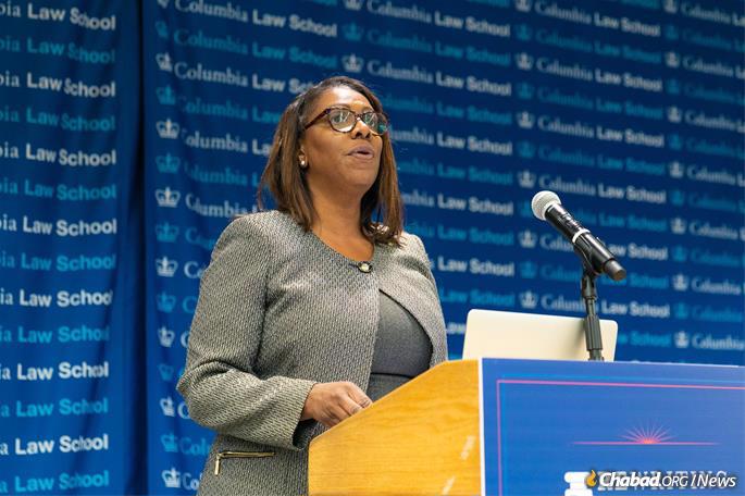 Letitia James, attorney general of the state of New York (Photo: Meir Pliskin/Aleph Institute)