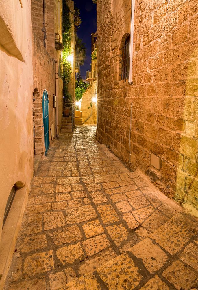 A Jaffa mística é repleta de avenidas, curvas, e ruas cobertas de pedregulhos.