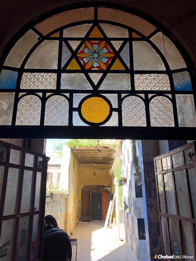 Remaining stained glass in the synagogue&#39;s interior. An entire renovation is being planned.