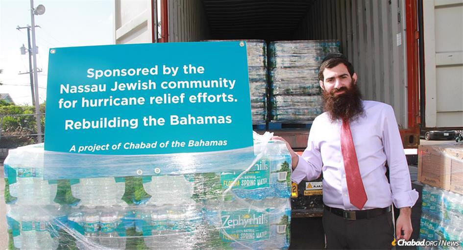 Rabbi Sholom Bluming is helping coordinate Jewish relief efforts and aid in the Bahamas.