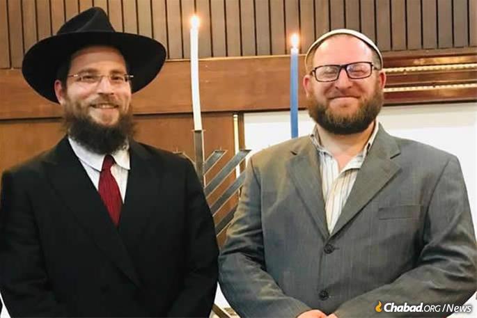 Rabbi Mendy Goldstein, director of Chabad of New Zealand, with Rabbi Tal