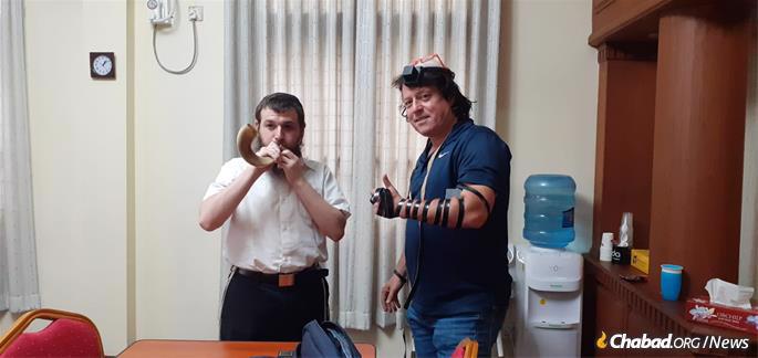 Shofar and tefillin during the month of Elul.