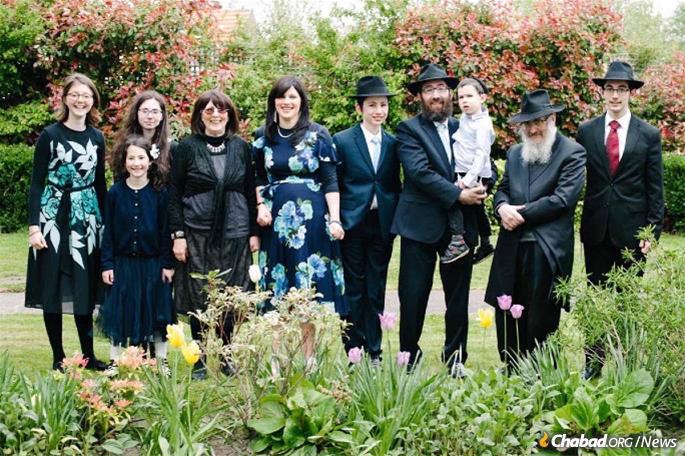 The Lent family at the bar mitzvah of one of their sons, together with Mrs. Lent's parents, Drs. Tali and Kate Miriam Loewenthal.