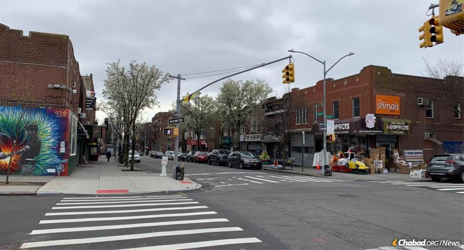 The Crown Heights neighborhood of Brooklyn, N.Y., was hit fast and early by COVID-19. From the start, its Jewish community took things seriously, closing schools and synagogues. The streets, such as the normally bustling Kingston Avenue, are now silent.
