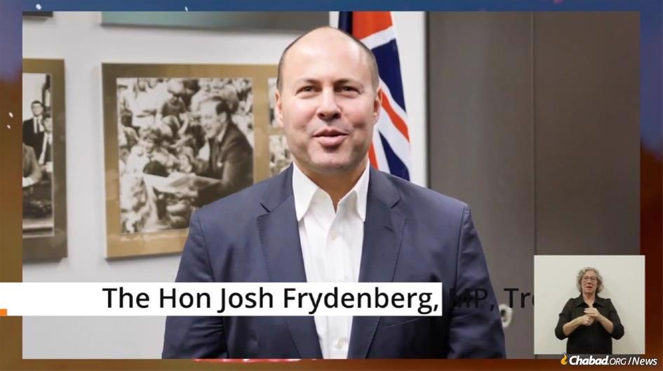 Hon. Josh Frydenberg, the second highest-ranking official in the Australian government, spoke at an online Lag BaOmer event that drew thousands.