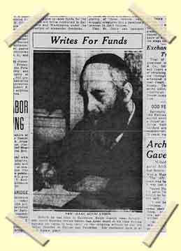 A clipping fromthe Baltimore News concerning the Rebbe.