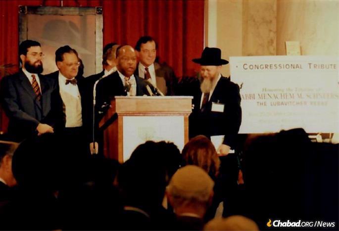 Lewis speaking at the Congressional award gathering