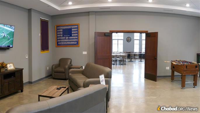 The center also has ample space for study, socializing and relaxation, such as this rec. room.