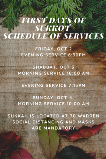 Last days of Sukkot & Simchat Torah Services