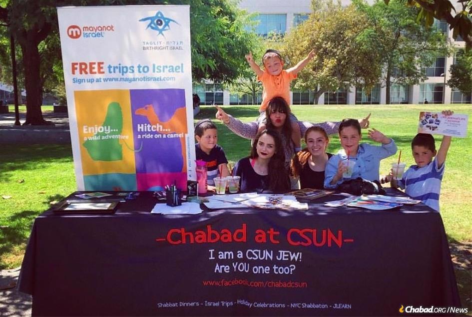 Sandra Paul, center, has joined the staff at Chabad of CSUN along with her husband, Rabbi Mendy Paul, as a Chabad-Lubavitch emissary. “I want to give other students the same profound life-changing experience that began for me while I was on campus.”