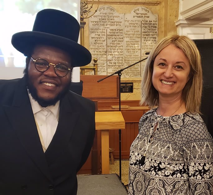 Nissim and Sofya at B'nai Abraham Chabad of Philadelphia.