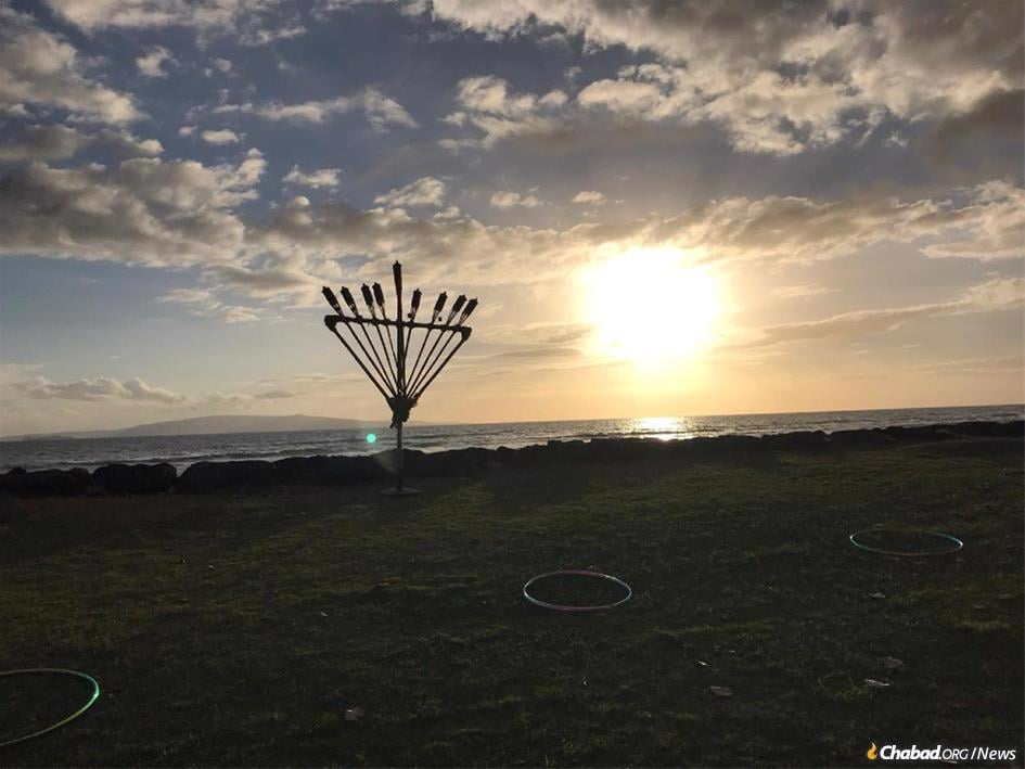 The menorah on the Hawaiian island of Maui is usually the last to be lit in the world. But not in 2020.