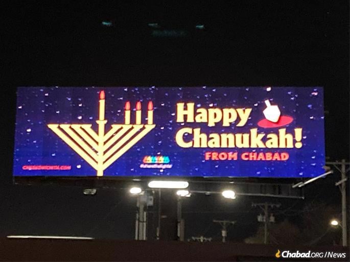 In Wichita, Kans., the Chanukah message is on 10 billboards—some digital and some print.