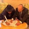 First Letter of UAE Torah Scroll Inked by Israeli Prime Minister Bennett