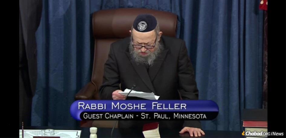 Rabbi Moshe Feller delivers the invocation at the U.S. Senate