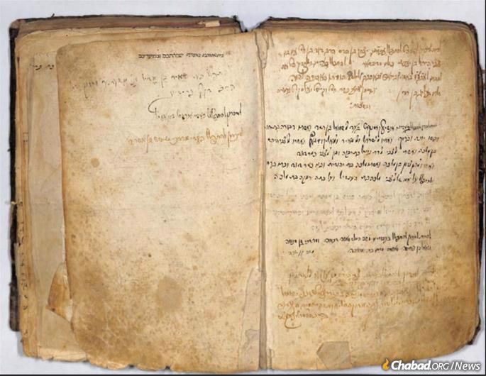 Inscribed in the siddur are names of the Baal Shem Tov&#39;s disciples and their family members requesting that he pray on their behalf. (Credit: Library of Agudas Chassidei Chabad)