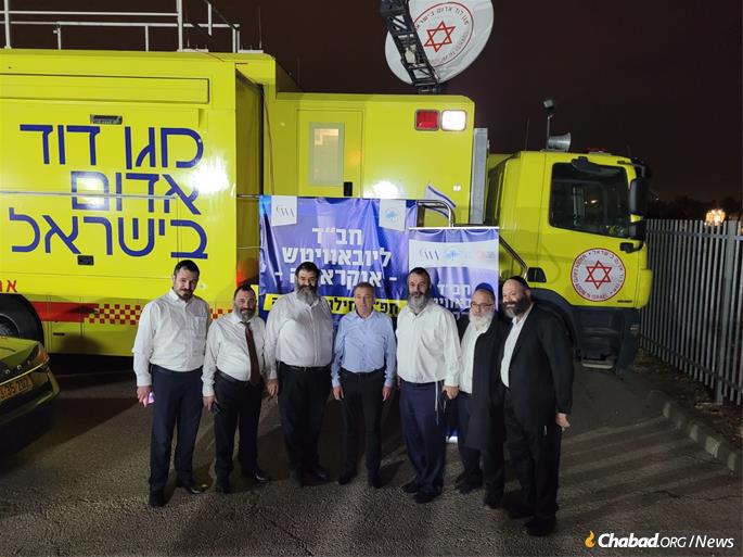 Magen David Adom sent a mobile command center to Kfar Chabad.