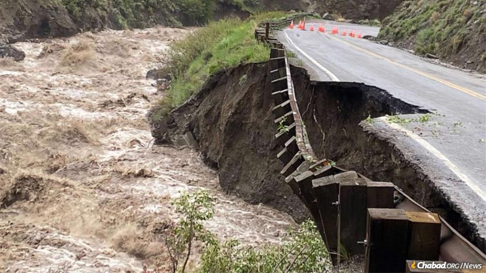 Damage to Yellowstone National Park’s North Entrance Road. The park was closed due to heavy flooding. (Photo: National Park Service)