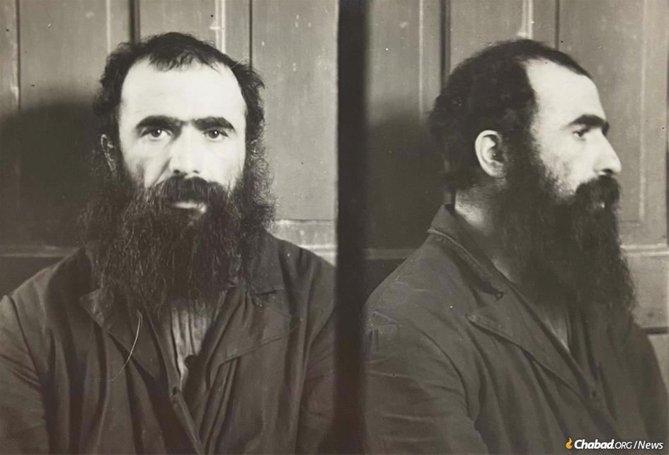 One of the most prominent names of the Chabad-Lubavitch Soviet underground was R&#39; Mendel Futerfas, who was a leader of the 1946 Great Escape from the USSR. Futerfas was arrested in January 1947 and is seen here in a previously unpublished MGB mugshot. It should be noted that his yarmulke (kippah) was forcibly removed by the Soviet secret police. (Photo: Chabad.org)
