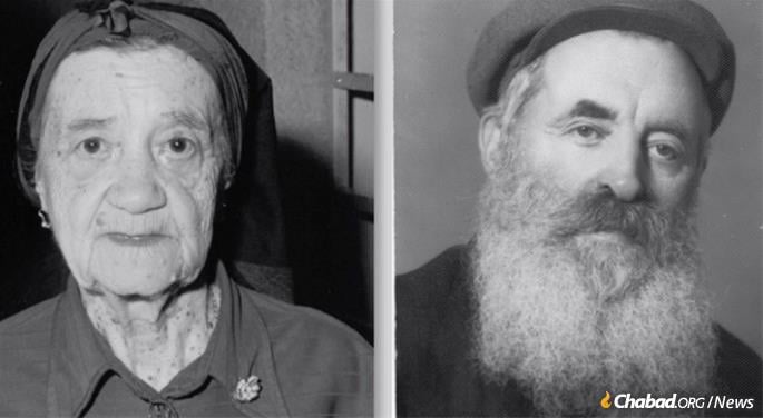 Tzipa and Chaim Zalman Kozliner. Just when Tzipa was released after having spent almost two years in the Gulag, her husband Chaim Zalman was arrested. Photo: Halperin Teshura 5768/Maaseh Avos Siman L&#39;Bonim