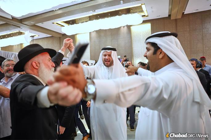 Guests during the wedding of Lea Hadad and UAE Rabbi Levi Duchman (Credit: Jewish UAE / Christopher Pike)