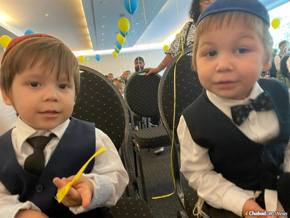 Two-year-old Anton, left, was found one day in July wandering the streets of Odessa. He has now been reunited with his 4-year-old brother, Daniel, right, who had been taken to the Chabad center months earlier and transported to the Chabad of Odessa orphanage, now in Berlin.