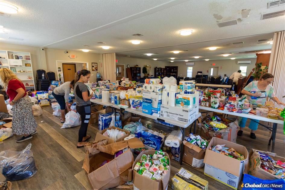 The Chabad center is a focal point for community relief efforts. (Credit: Chabad.org/Tzemach Weg)