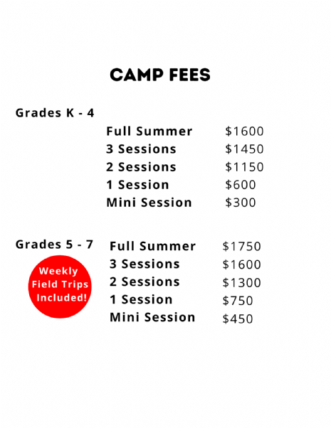 2023 Camp prices