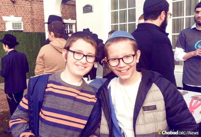 The friends will be seeing each other again soon when Sholom flies from Tasmania to England to help Yehuda celebrate his bar mitzvah.