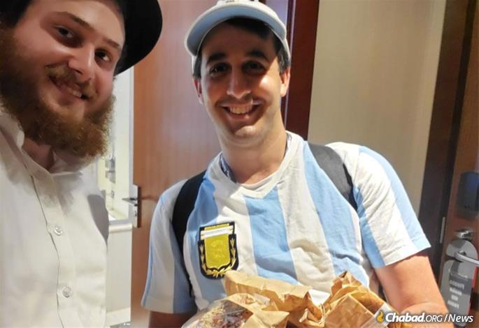 So far, the kosher kitchen has served about 100 bagel sandwiches each day, and up to 400 challahs were given out on Friday for Shabbat.