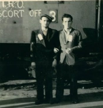Undated photo showing Yishai (left) post-war
