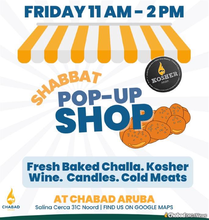 In addition to koshering two restaurants, Chabad of Aruba is opening a pop-up kosher grocery store.